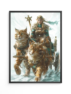 Katzen Schlitten Fantasy Stil