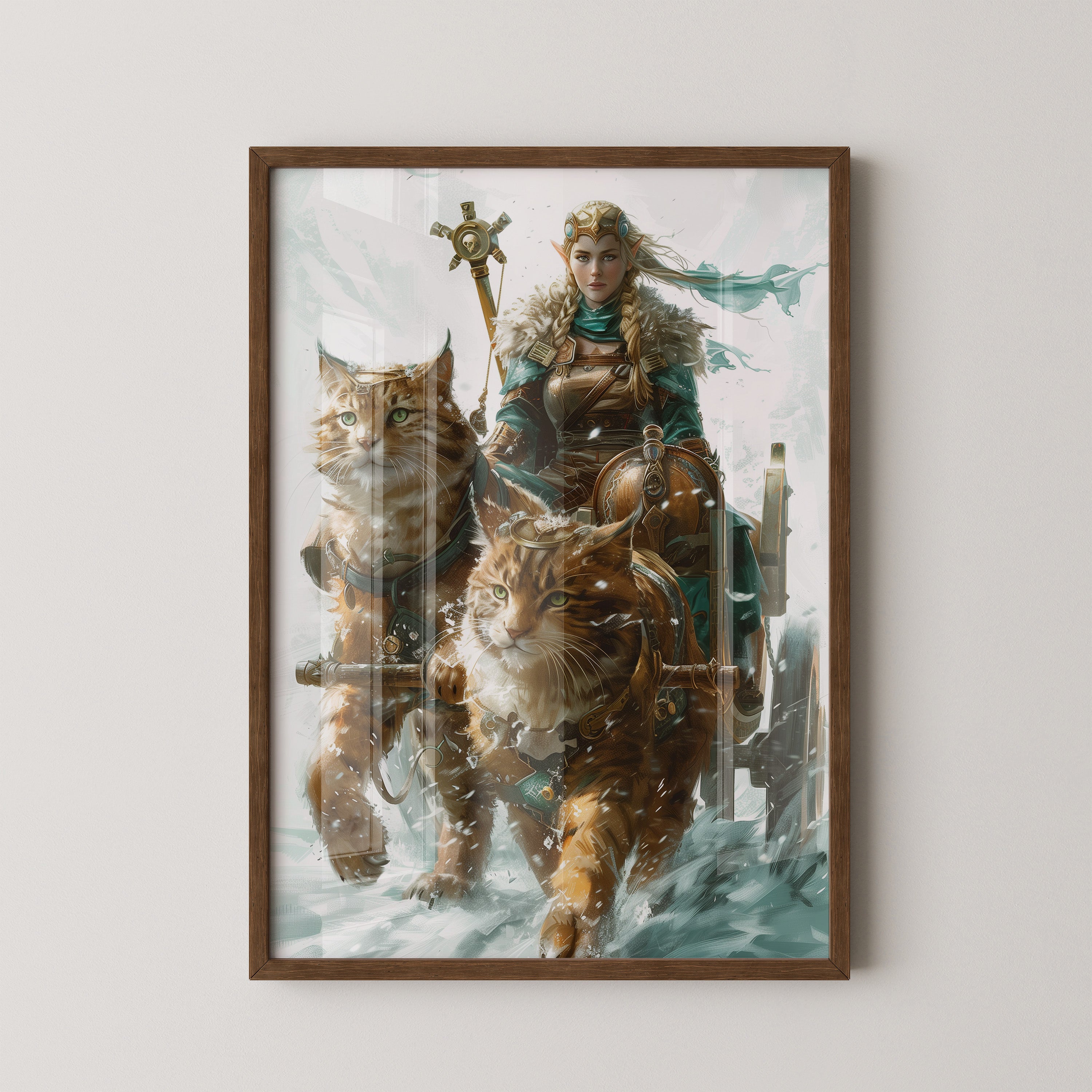 Katzen Schlitten Fantasy Stil