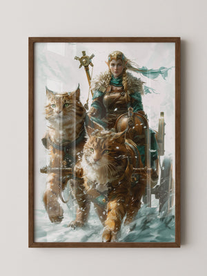 Katzen Schlitten Fantasy Stil
