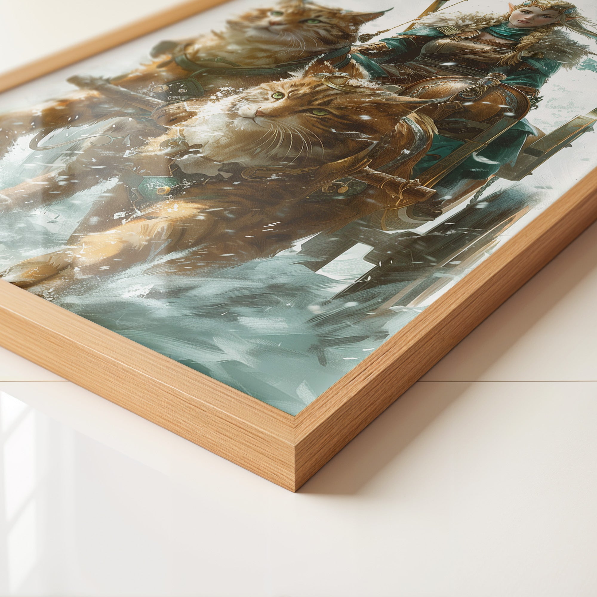 Katzen Schlitten Fantasy Stil