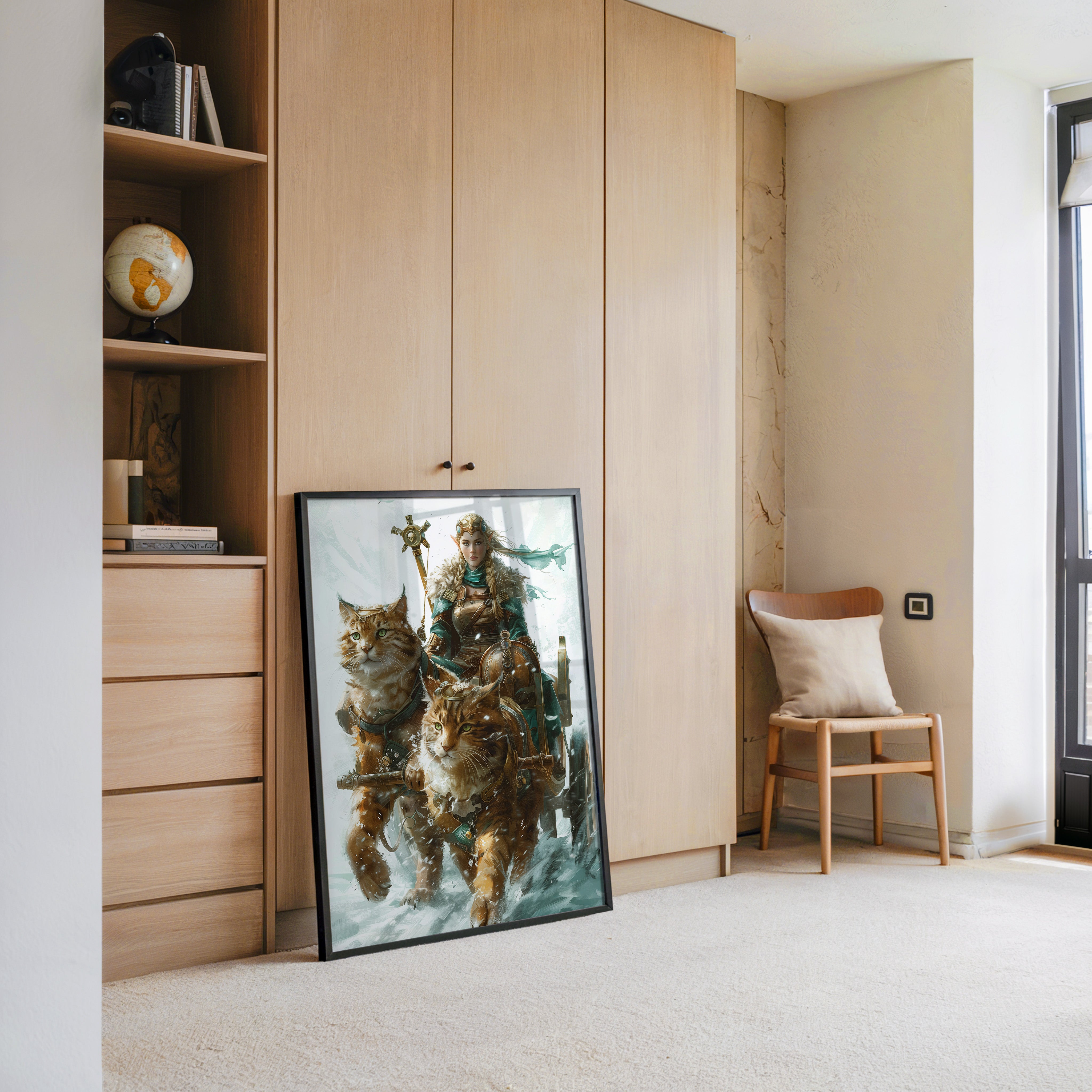 Katzen Schlitten Fantasy Stil