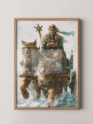 Katzen Schlitten Fantasy Stil