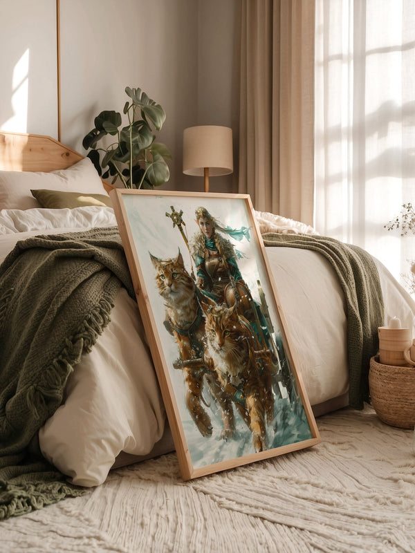 Katzen Schlitten Fantasy Stil