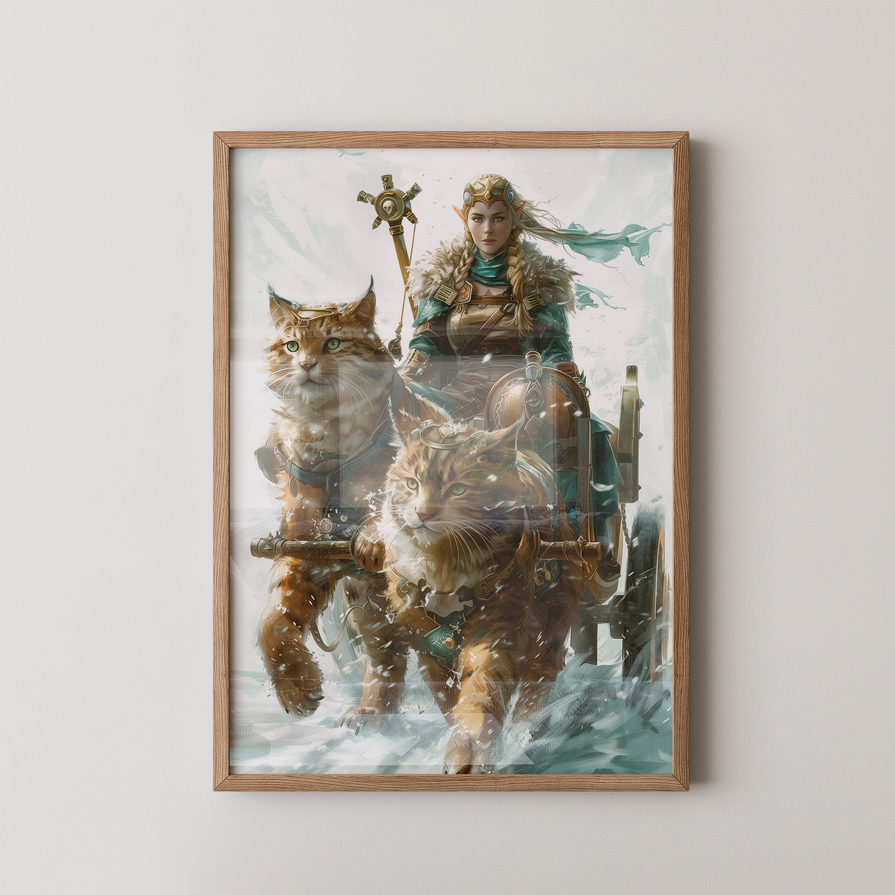 Katzen Schlitten Fantasy Stil