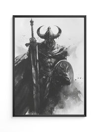 Krieger Hörner Schwarzweiß Art