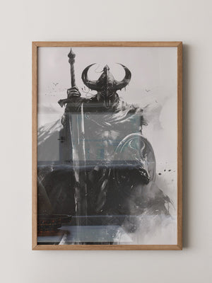 Krieger Hörner Schwarzweiß Art