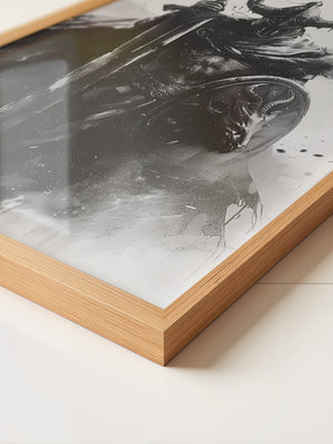 Krieger Hörner Schwarzweiß Art