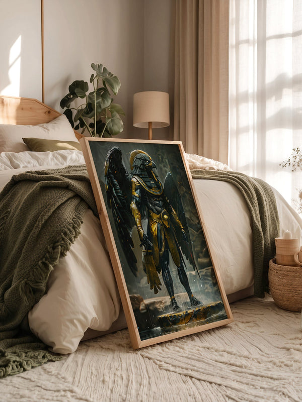 Ägyptischer Falkengott Goldrüstungen