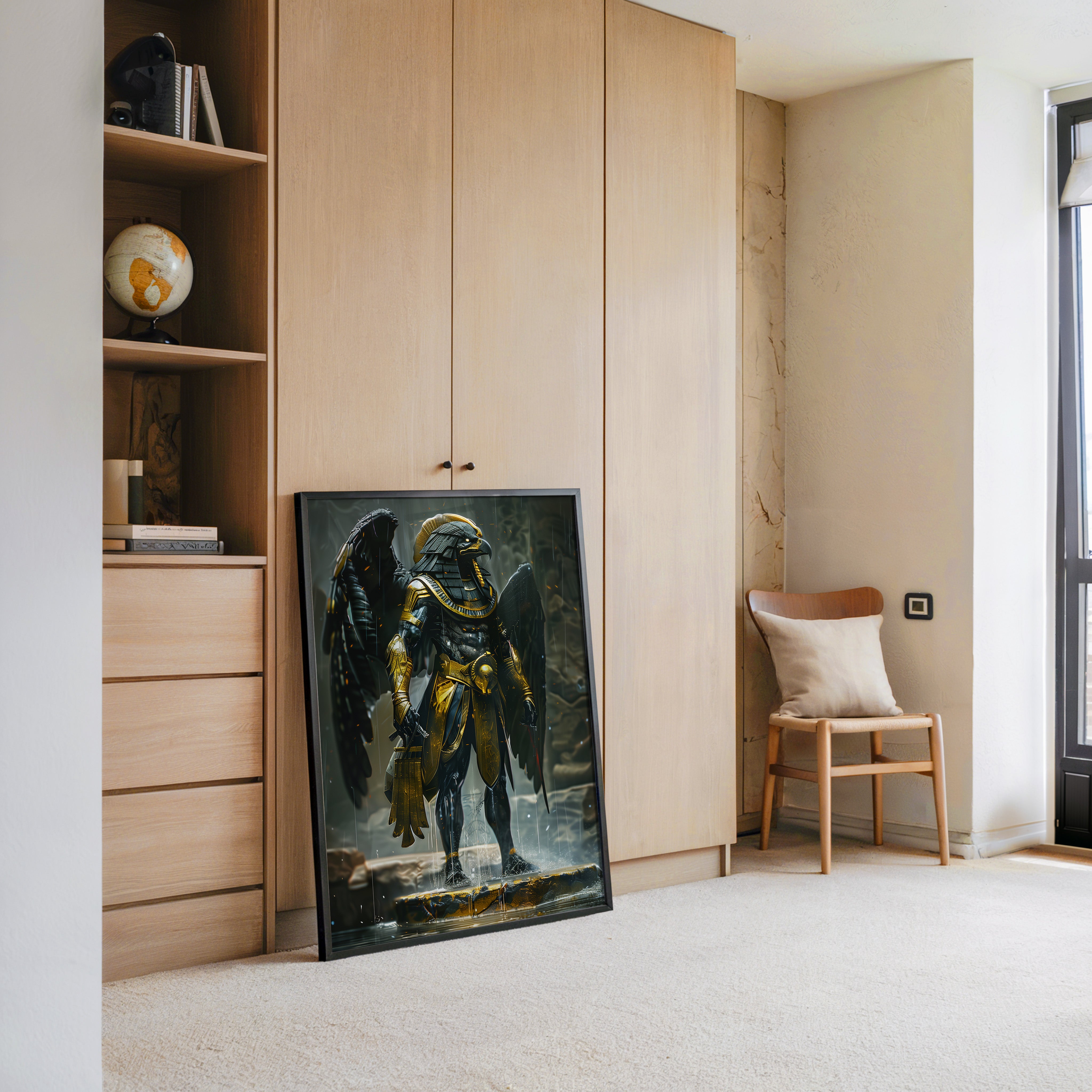 Ägyptischer Falkengott Goldrüstungen