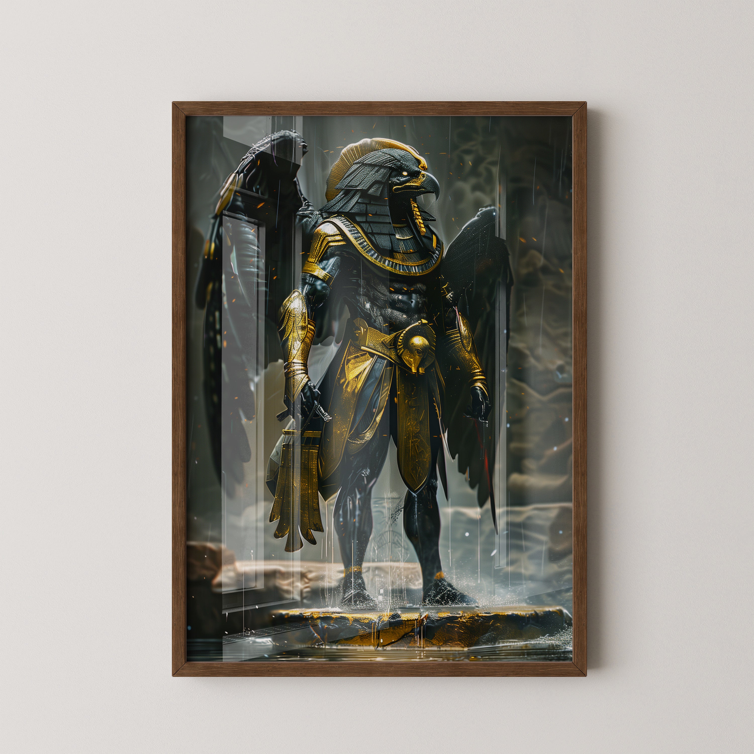 Ägyptischer Falkengott Goldrüstungen