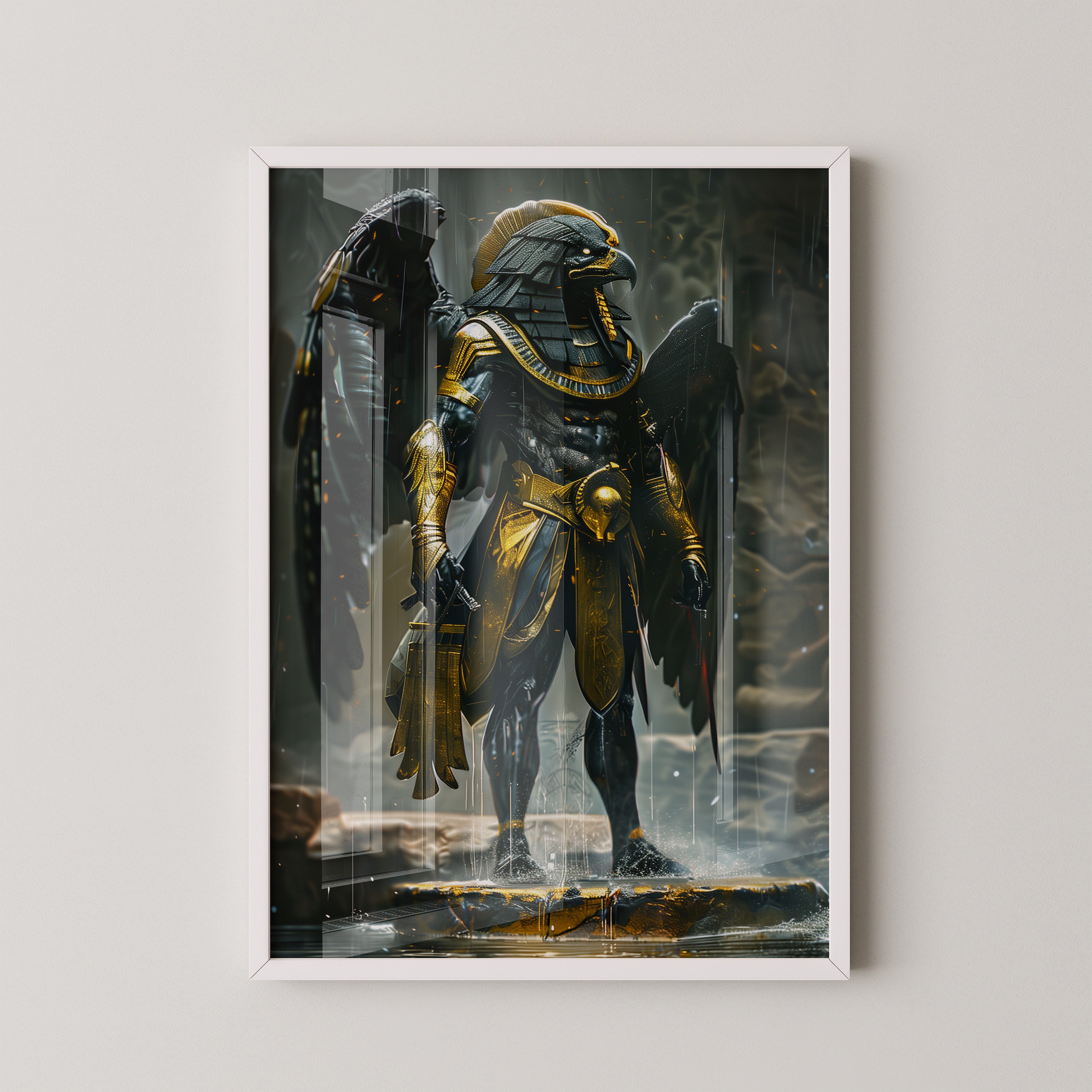 Ägyptischer Falkengott Goldrüstungen