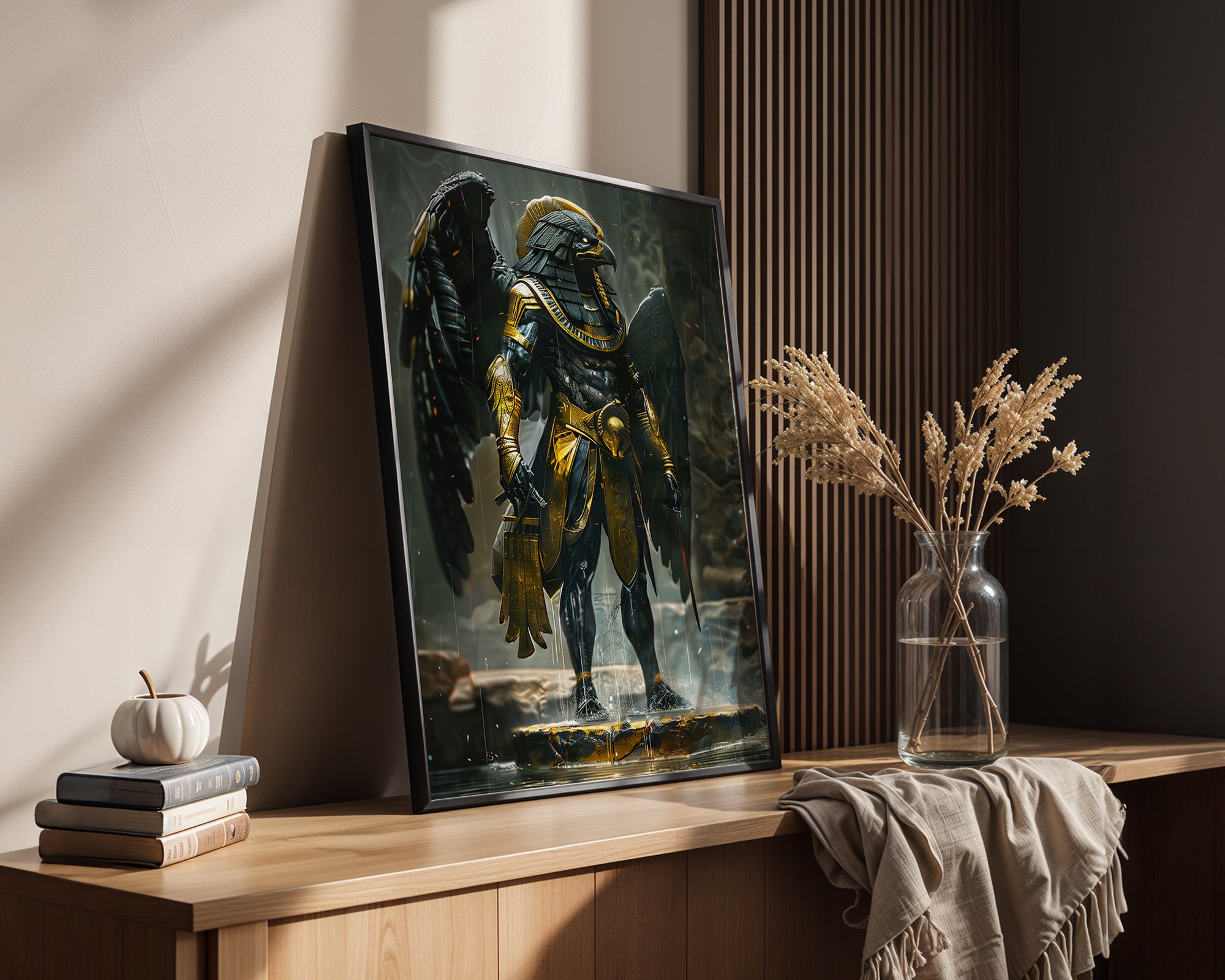 Ägyptischer Falkengott Goldrüstungen