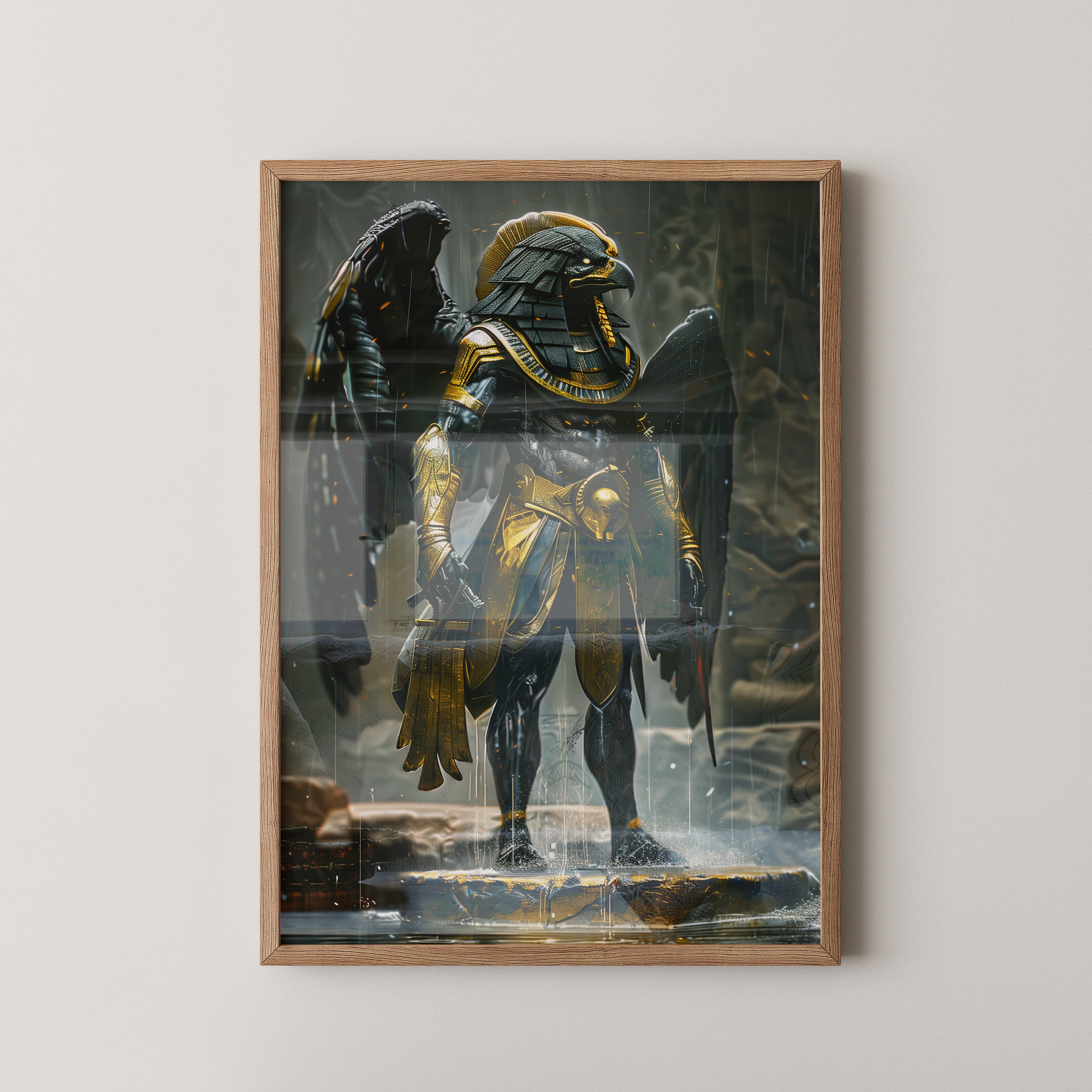 Ägyptischer Falkengott Goldrüstungen