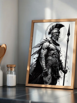 Spartaner Krieger schwarzweiß