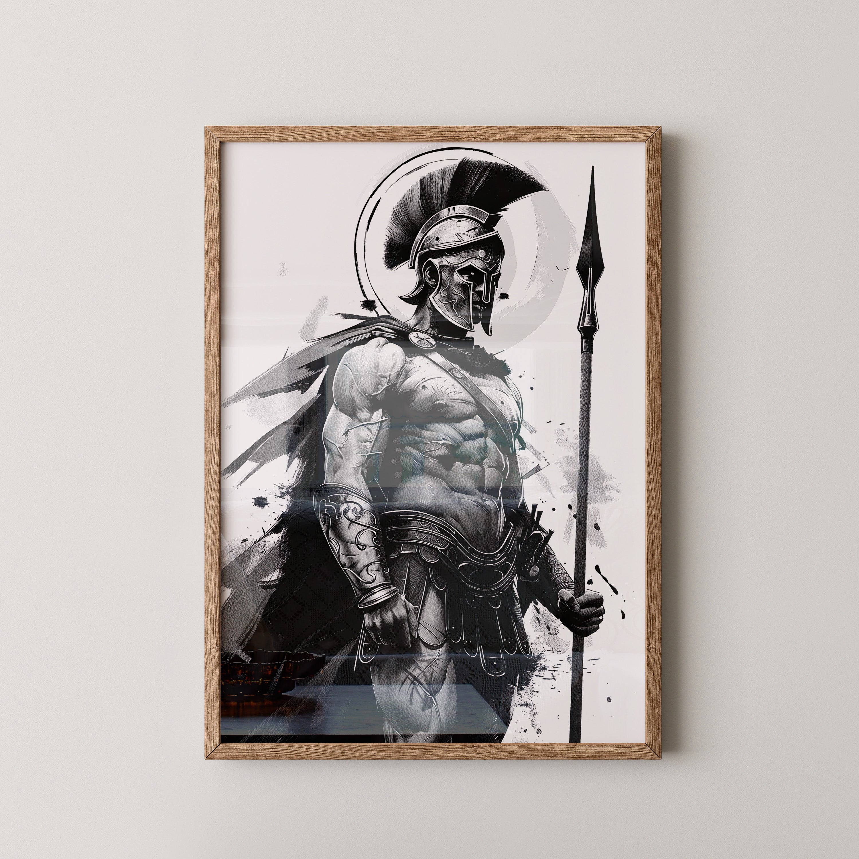 Spartaner Krieger schwarzweiß