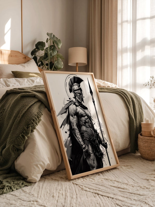 Spartaner Krieger schwarzweiß