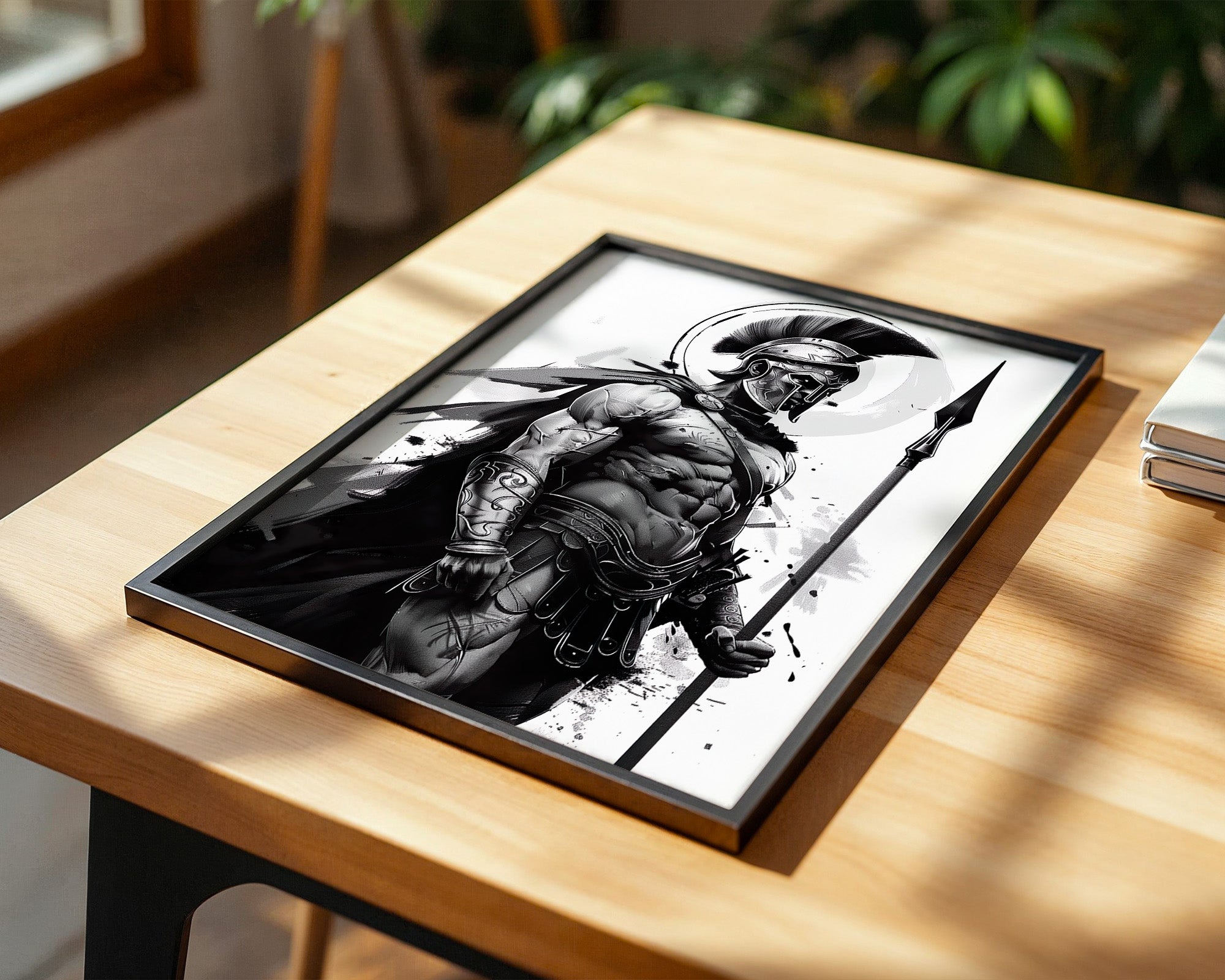 Spartaner Krieger schwarzweiß