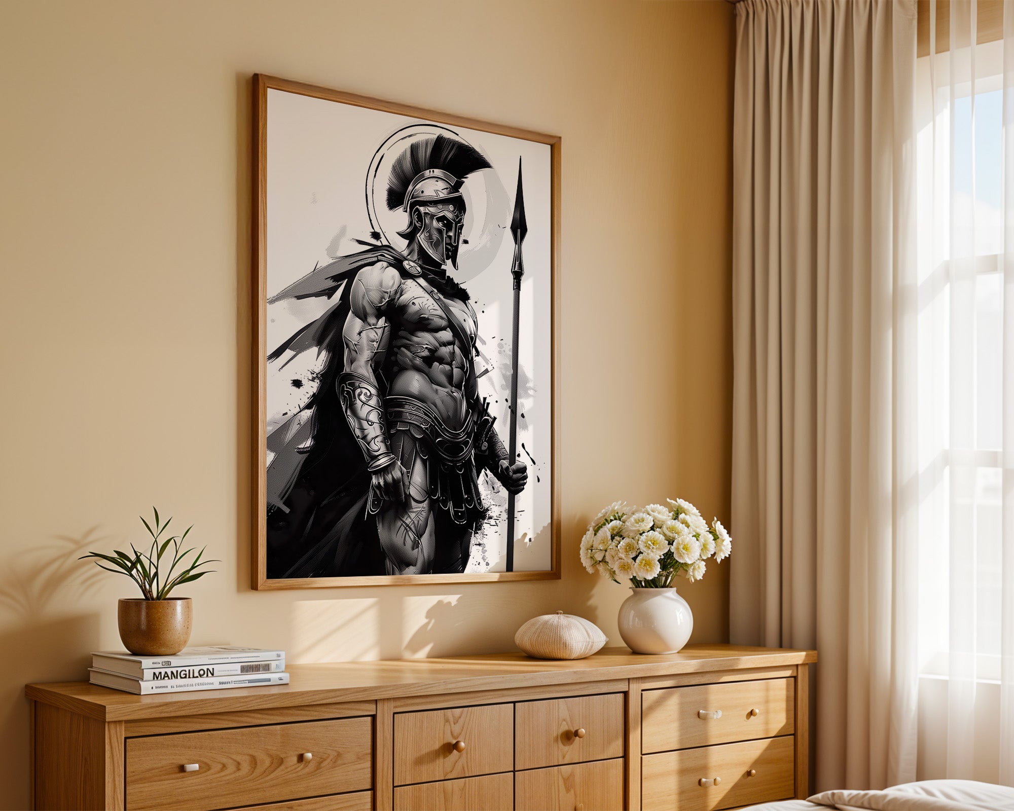 Spartaner Krieger schwarzweiß