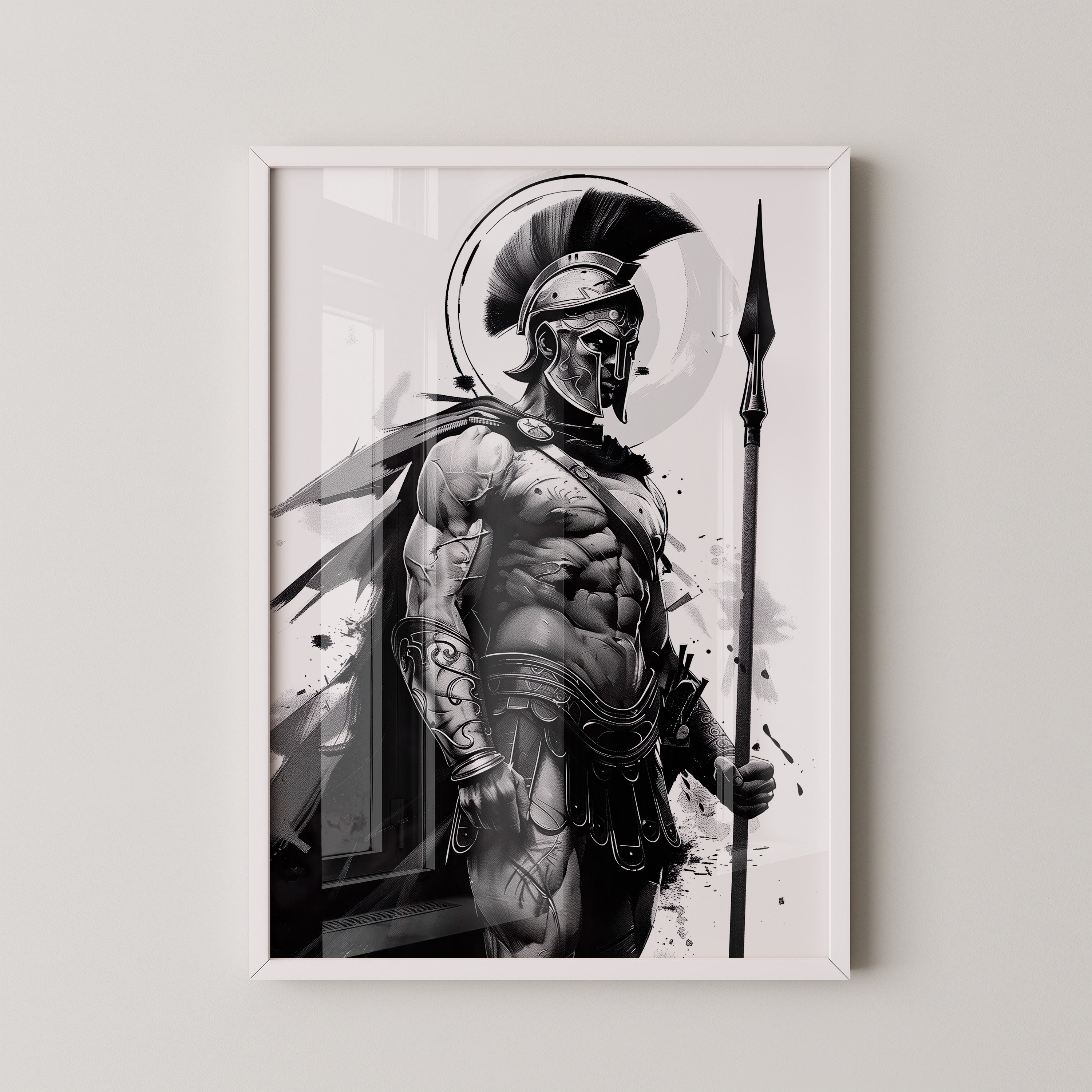 Spartaner Krieger schwarzweiß