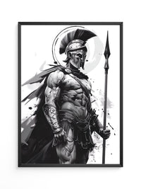 Spartaner Krieger schwarzweiß