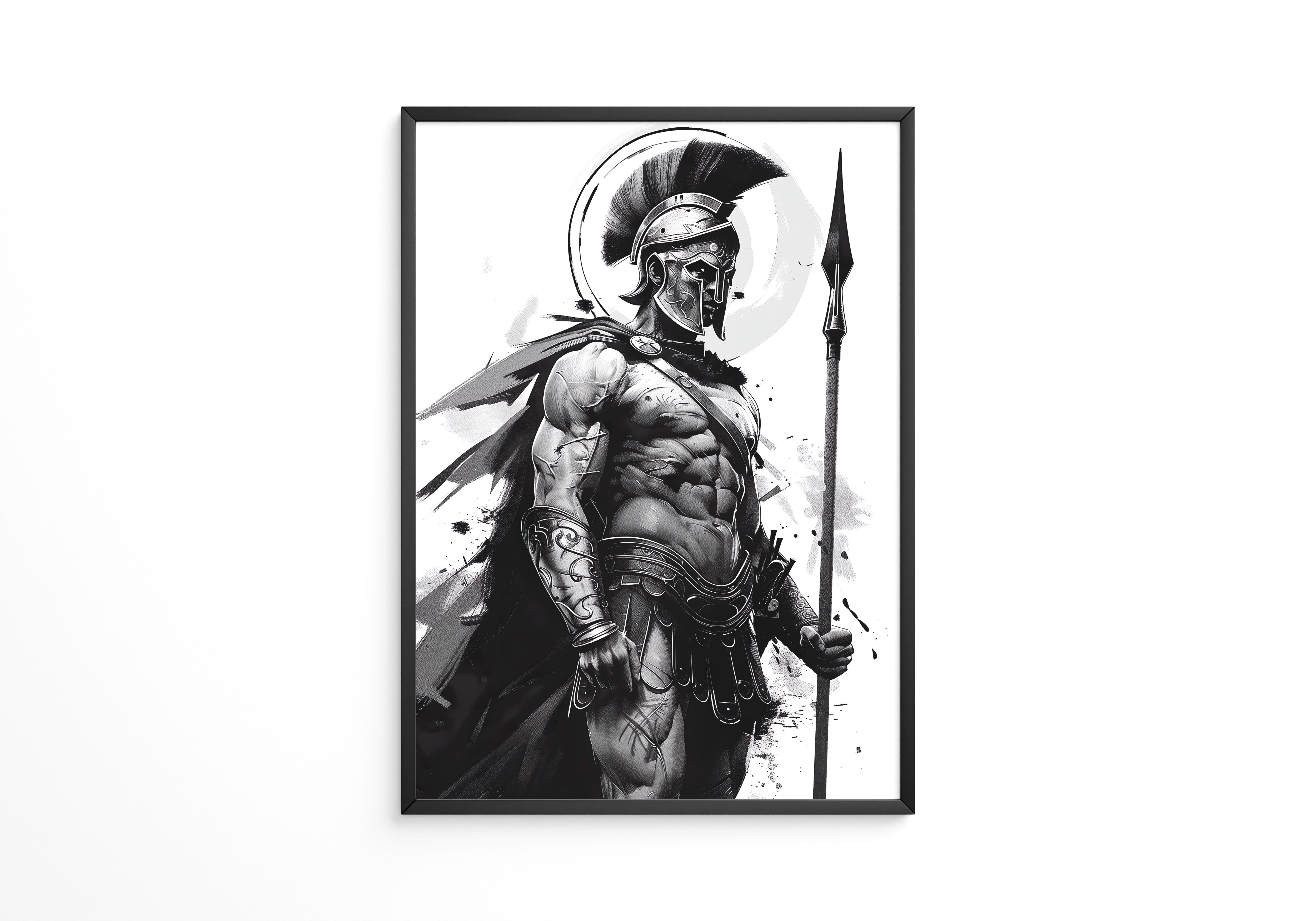 Spartaner Krieger schwarzweiß