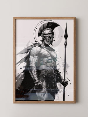 Spartaner Krieger schwarzweiß