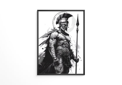 Spartaner Krieger schwarzweiß
