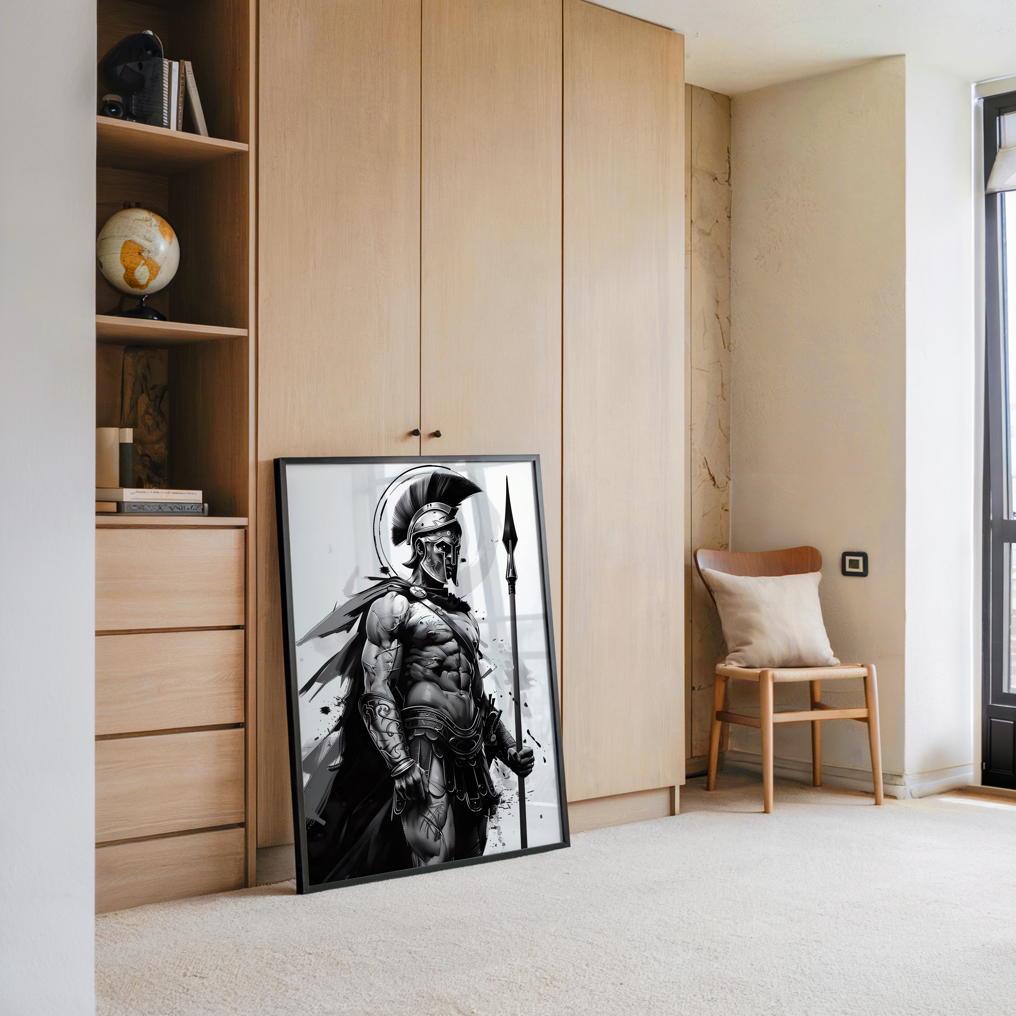 Spartaner Krieger schwarzweiß