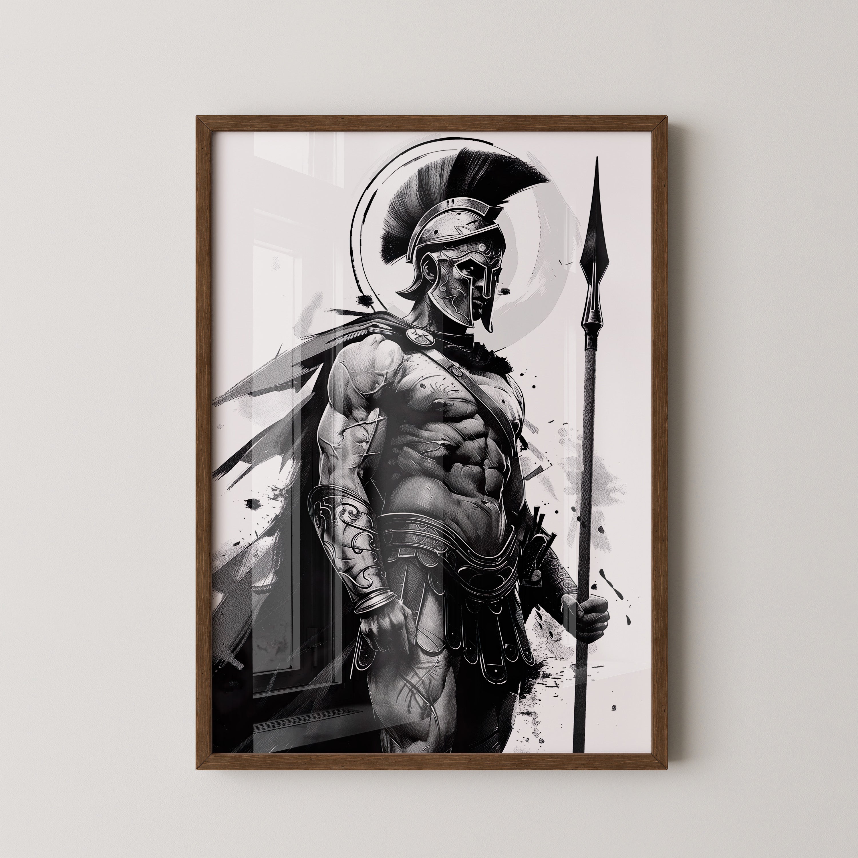 Spartaner Krieger schwarzweiß