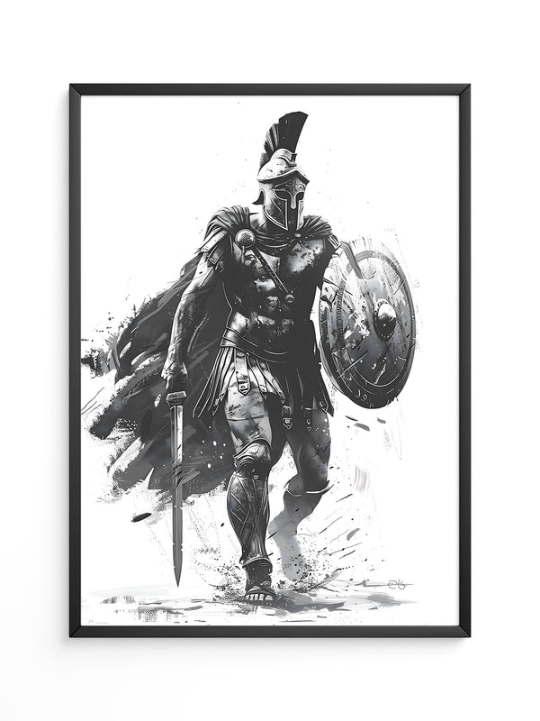 Krieger Graphic Schwarzweiß