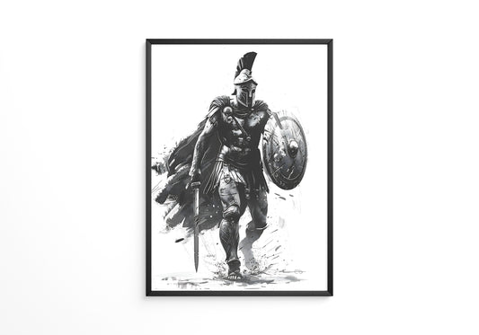 Krieger Graphic Schwarzweiß