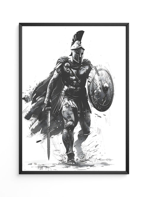 Krieger Graphic Schwarzweiß