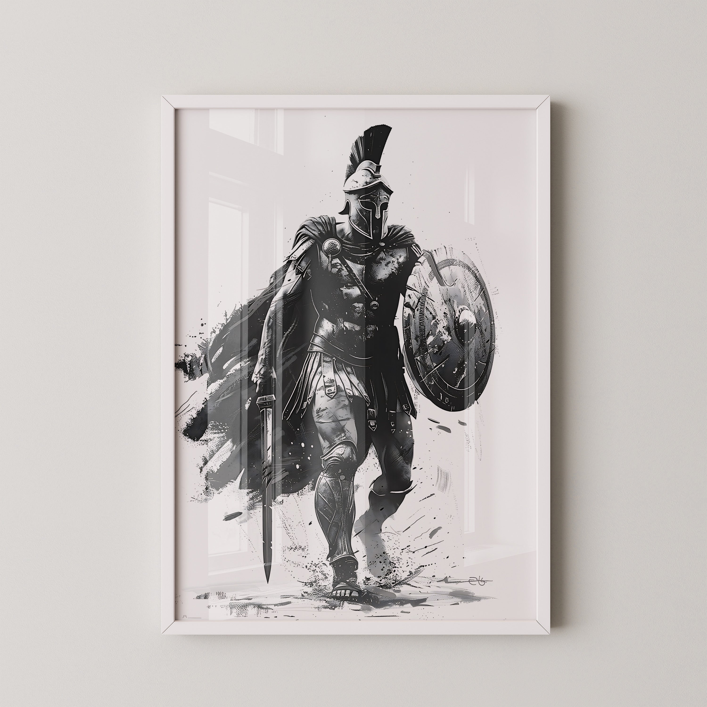 Krieger Graphic Schwarzweiß