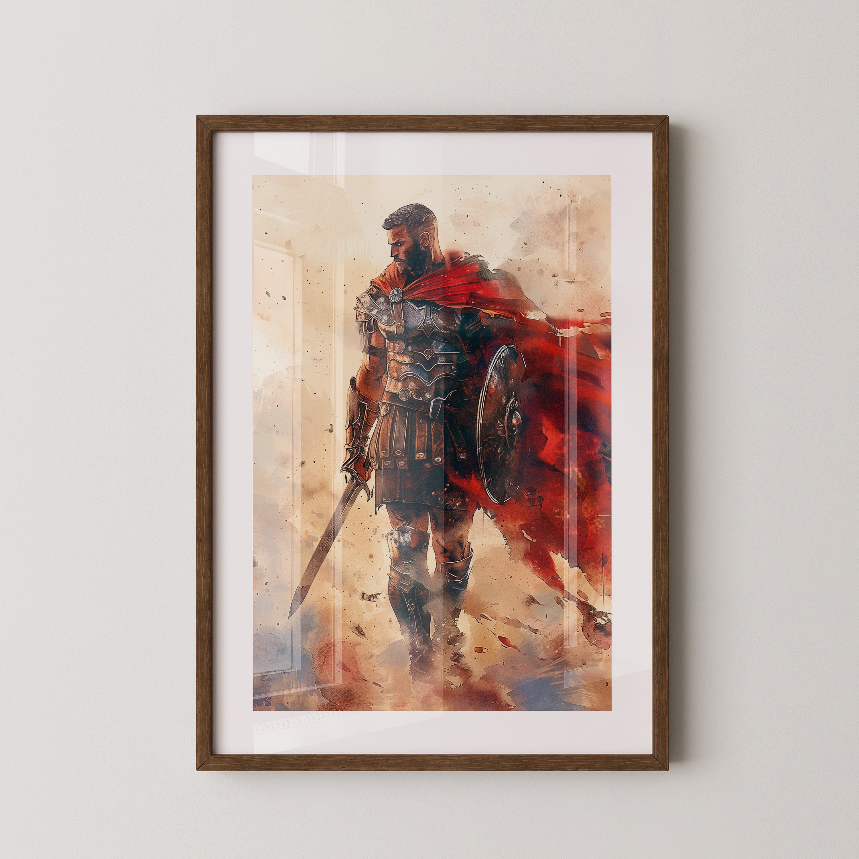 Römischer Krieger Aquarell Stil