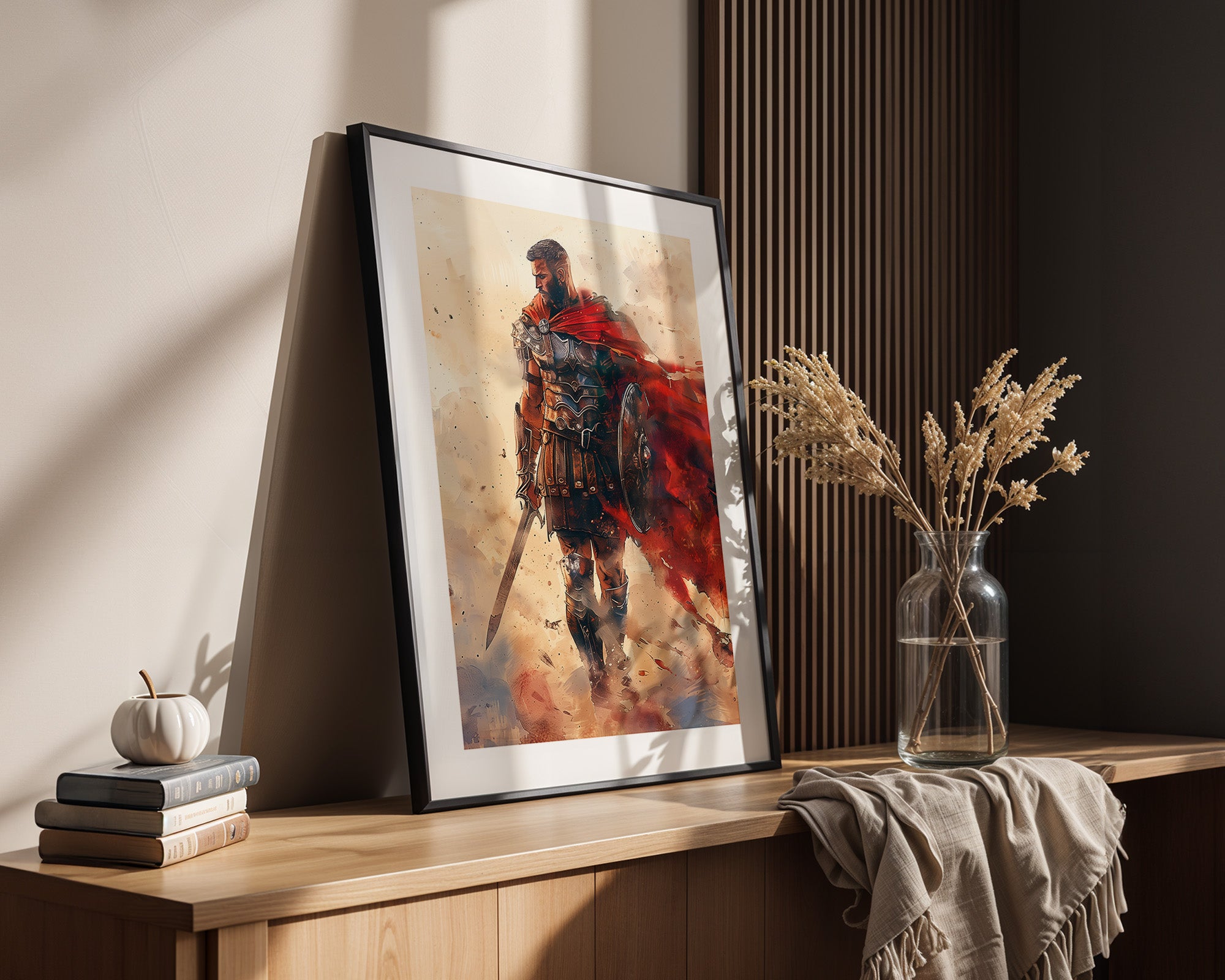 Römischer Krieger Aquarell Stil