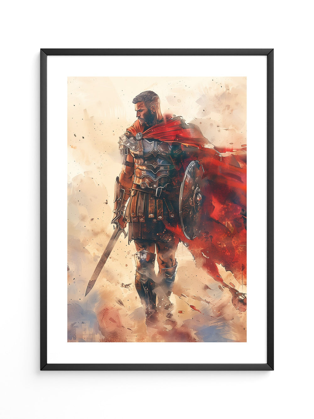 Römischer Krieger Aquarell Stil