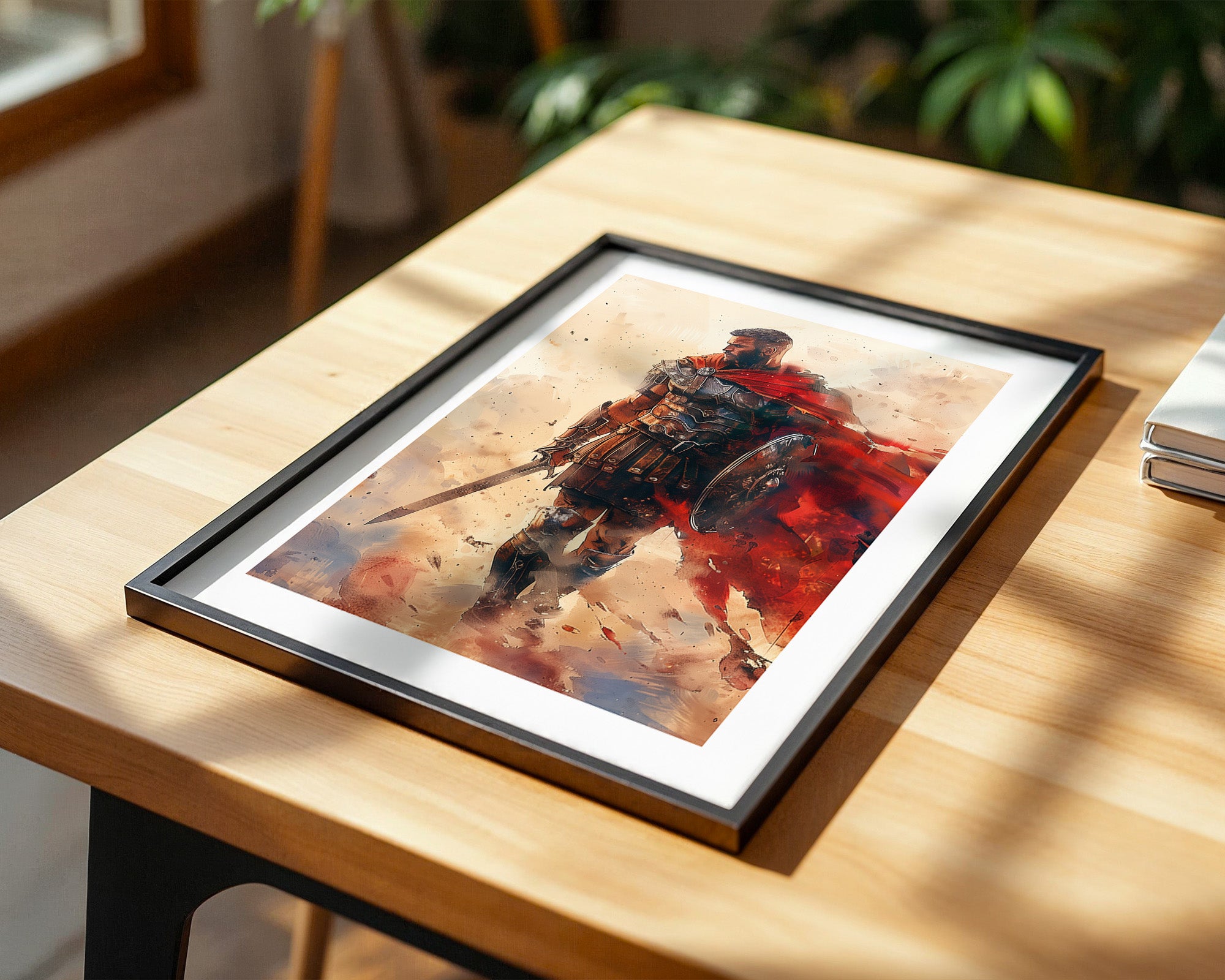 Römischer Krieger Aquarell Stil