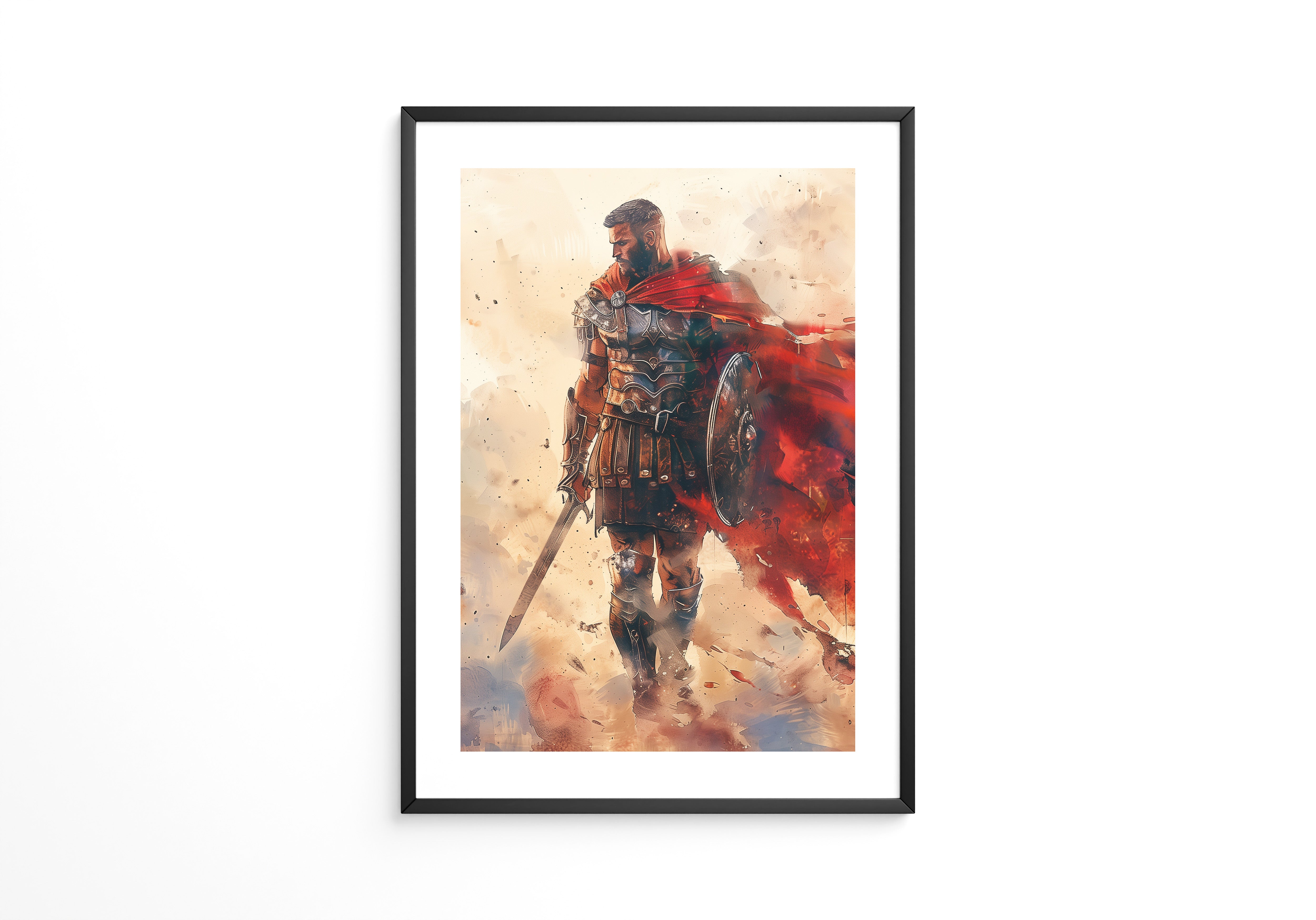 Römischer Krieger Aquarell Stil