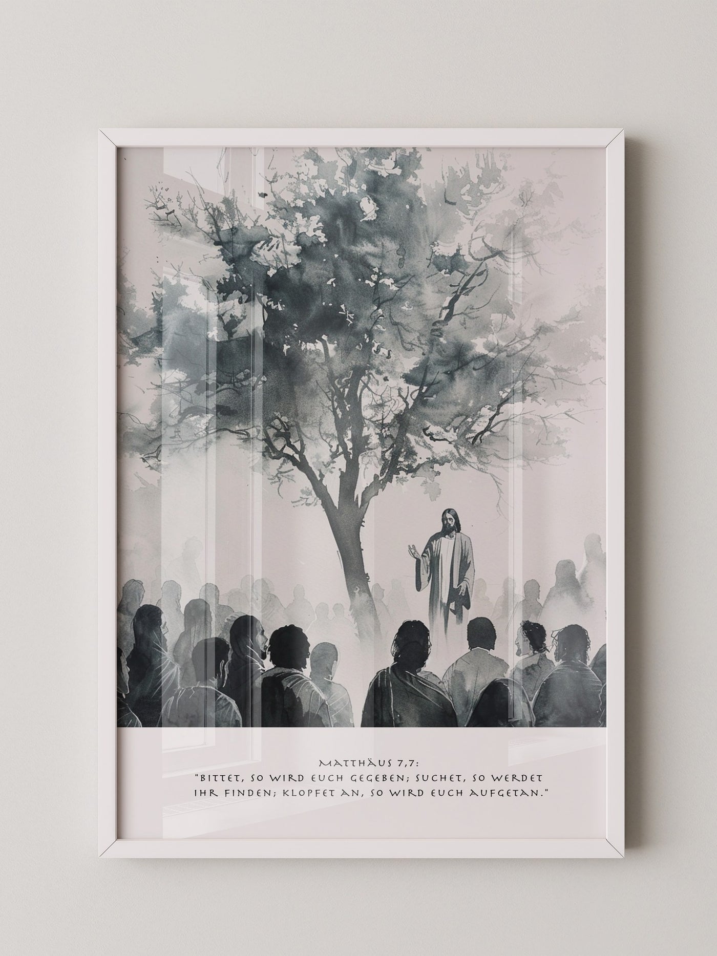 Jesus Rede Baum Silhouette