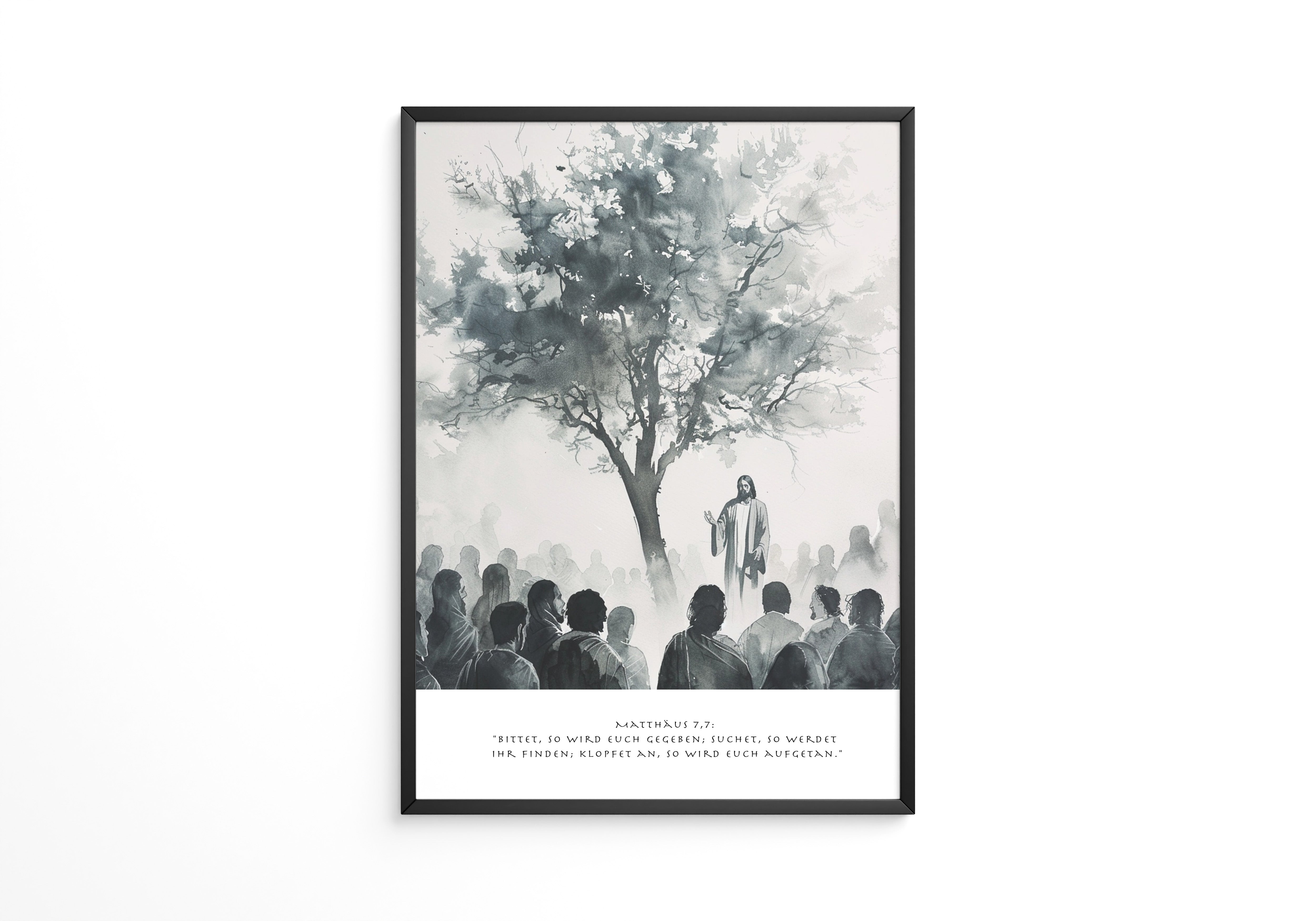 Jesus Rede Baum Silhouette