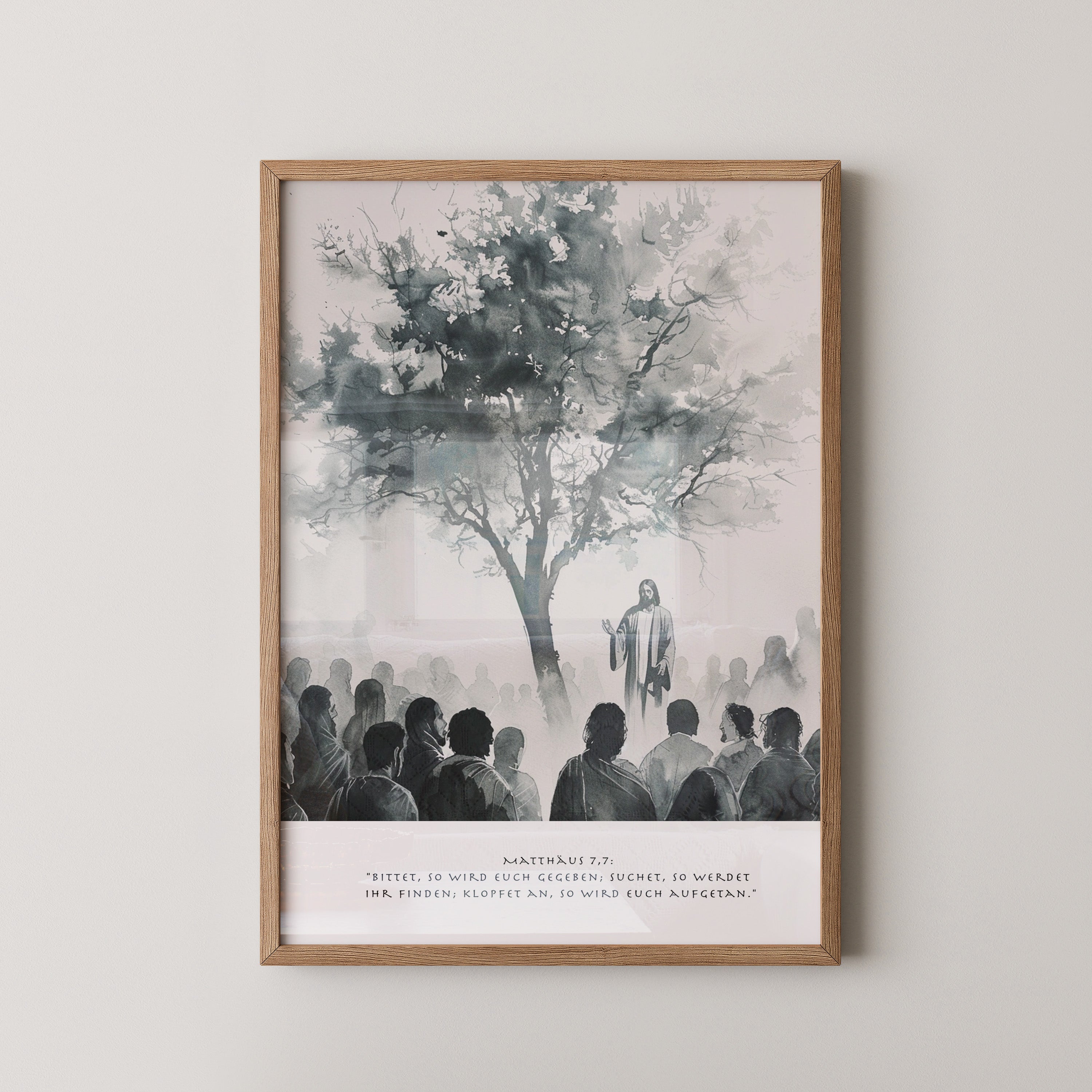 Jesus Rede Baum Silhouette