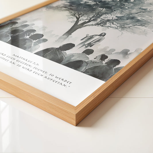 Jesus Rede Baum Silhouette