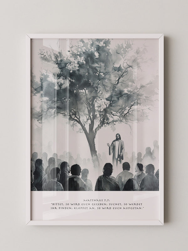 Jesus Rede Baum Silhouette