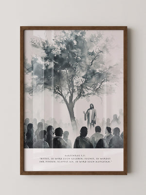 Jesus Rede Baum Silhouette