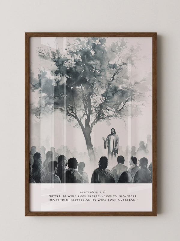 Jesus Rede Baum Silhouette