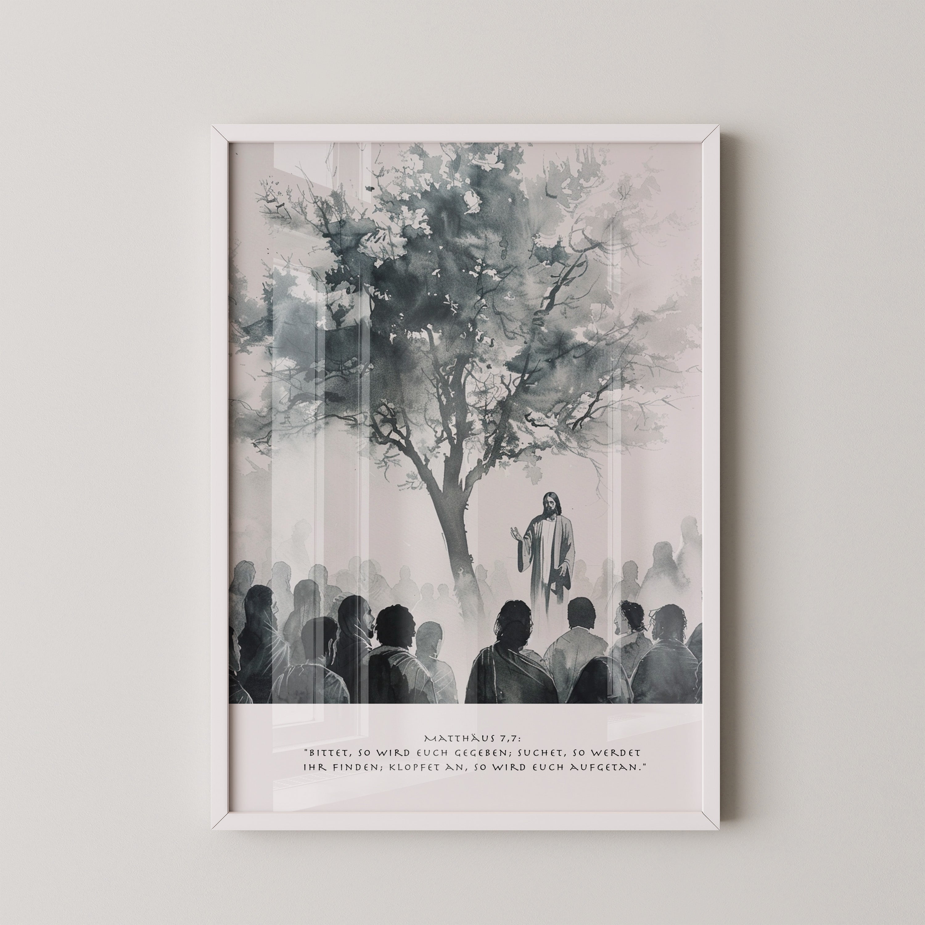 Jesus Rede Baum Silhouette