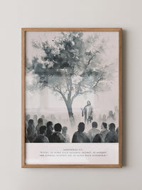 Jesus Rede Baum Silhouette