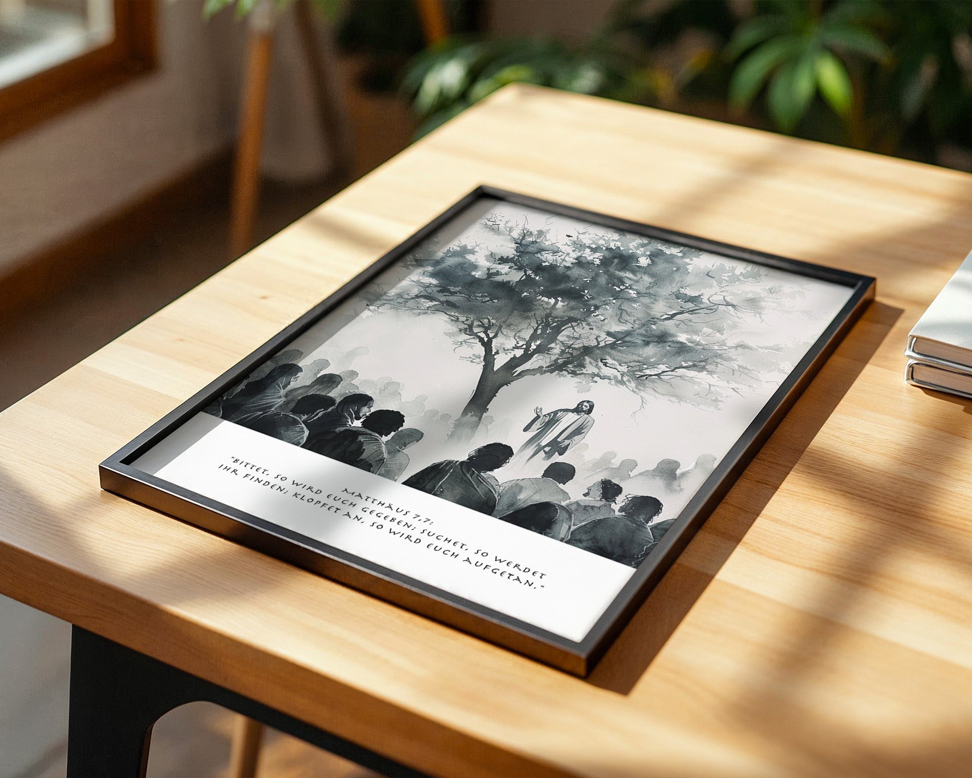 Jesus Rede Baum Silhouette