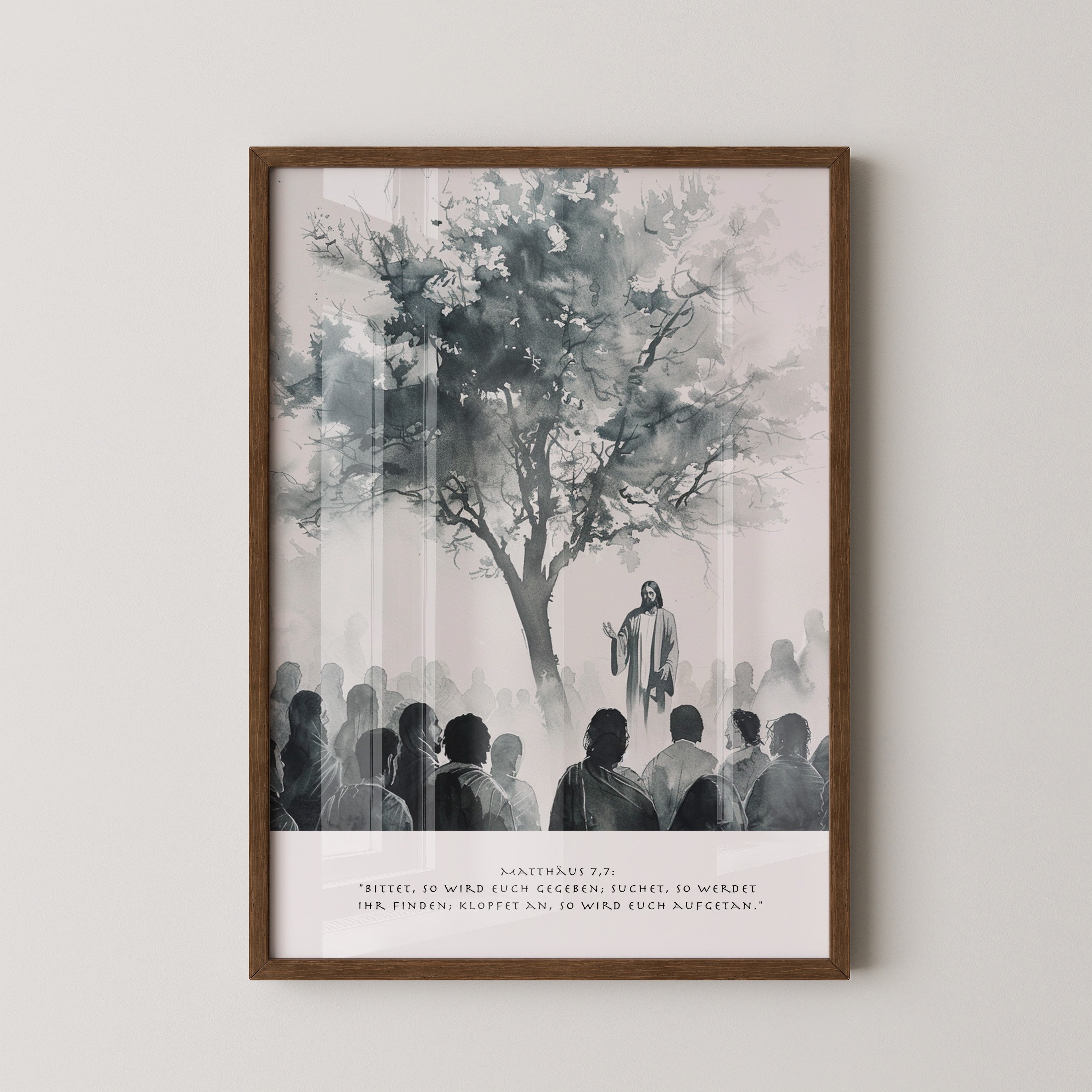 Jesus Rede Baum Silhouette