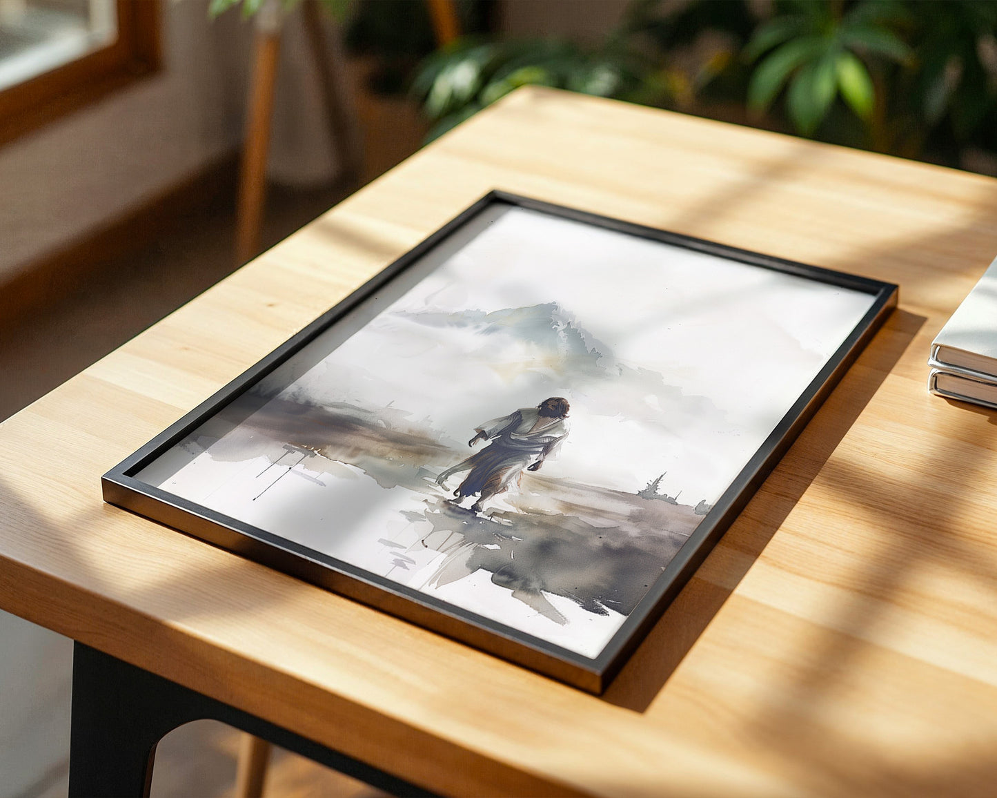Gestalt im Nebel Aquarell